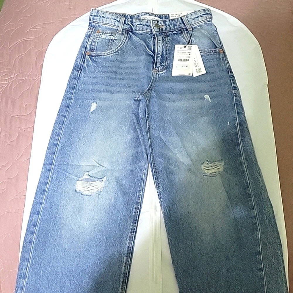 Zara girls wide leg jeans